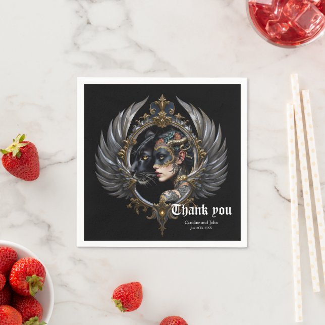 Guardanapo De Papel Rainha das Sombras – Emblema do Espírito Pantera.  (Insitu)