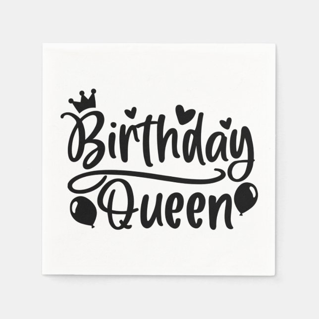 Guardanapo De Papel Rainha de aniversário (Frente)