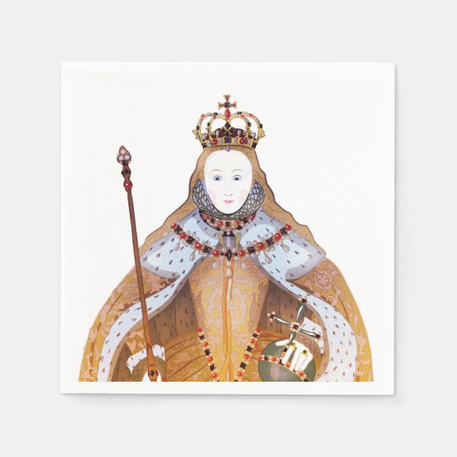 Guardanapo De Papel Rainha Elizabeth I - ilustração histórica (Frente)