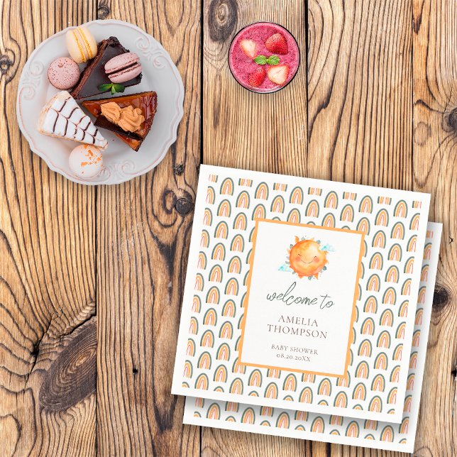 Guardanapo De Papel Raio Cento Do Chá de fraldas De Boas-Vindas Da Sun (Criador carregado)