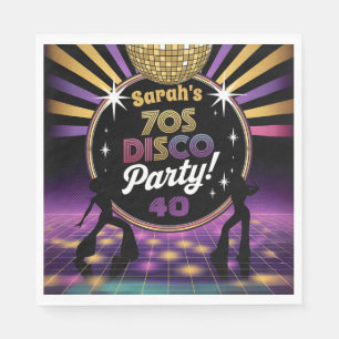Guardanapo De Papel Raio de aniversário hippy anos setenta da festa de