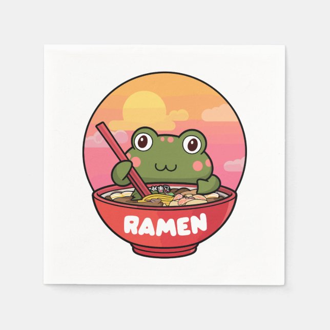 Guardanapo De Papel Raio sapo Kawaii (Frente)