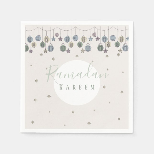 Guardanapo De Papel Ramadan kareem napkins para celebrar o mês sagrado (Frente)