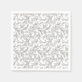 Guardanapo De Papel Ramais lineares lisos e graciosos com folhas