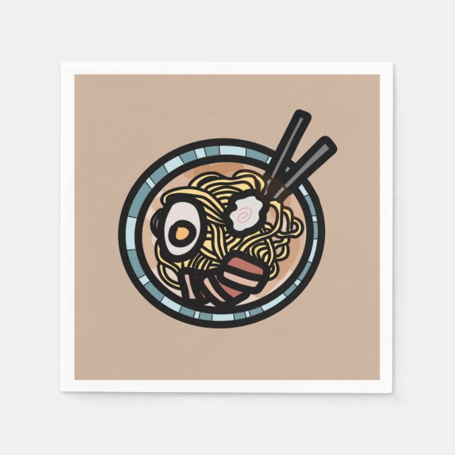 Guardanapo De Papel Ramen ama japonês fofo (Frente)