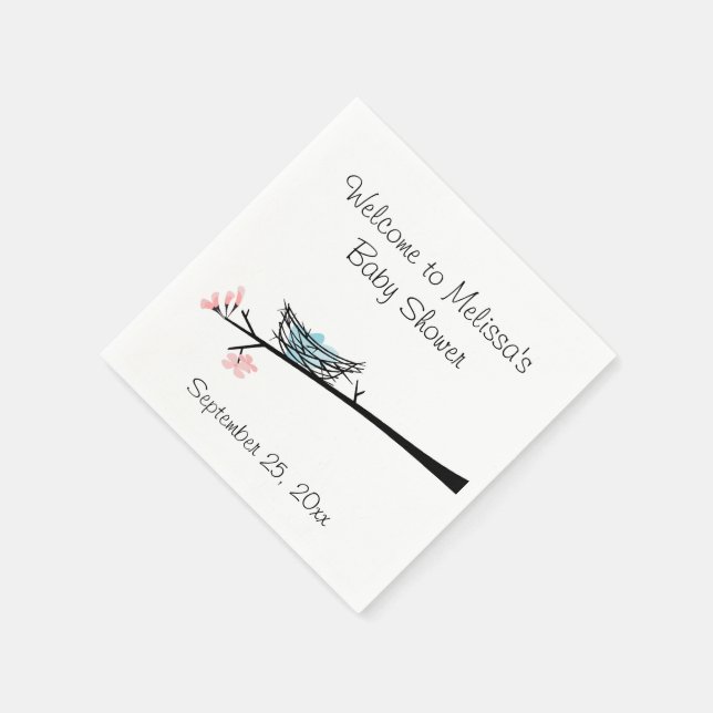 Guardanapo De Papel Ramificação do Flor e Chá de fraldas do Ninho Napk (Canto)