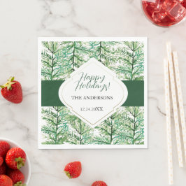 Guardanapo De Papel Ramificação do pinheiro com aquarela artística