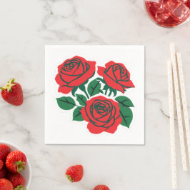 Guardanapo De Papel Ramo de Rosas Vermelhas Casamento Formal