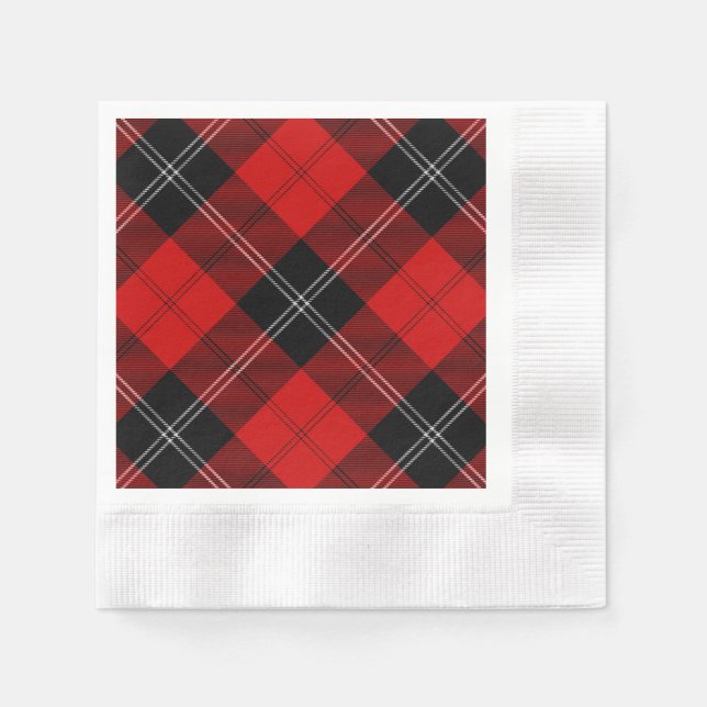 Guardanapo De Papel Ramsay tartan red xadrez (Frente)