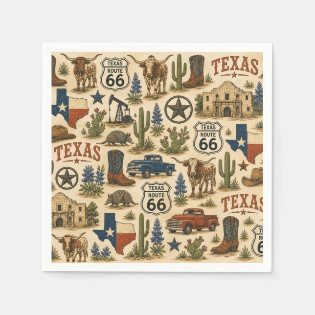 Guardanapo De Papel Rancho Texas Route 66 (Frente)