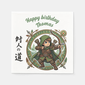 Guardanapo De Papel Ranger Archer RPG Hunter Anime Chibi Game Birthday