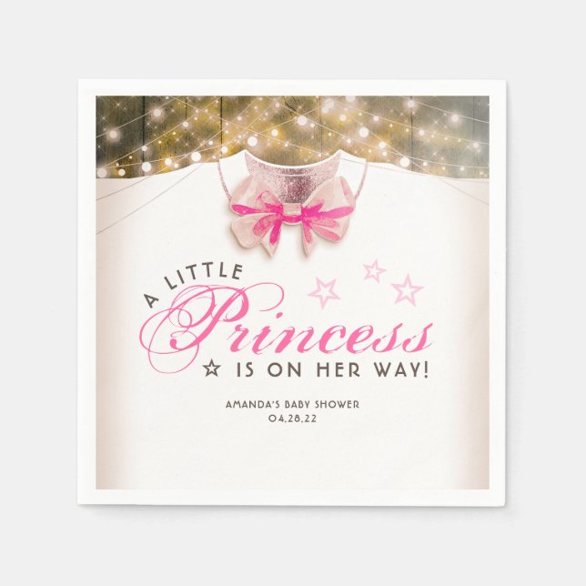 Guardanapo De Papel Rapariga Chá de fraldas Rustic Country Bodysuite (Frente)