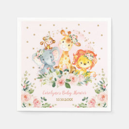 Guardanapo De Papel Rapariga Chá de fraldas Selvagem Animais Selvagens