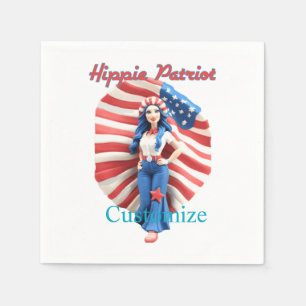 Guardanapo De Papel Rapariga de Hippie Patriótica Thunder_Cove