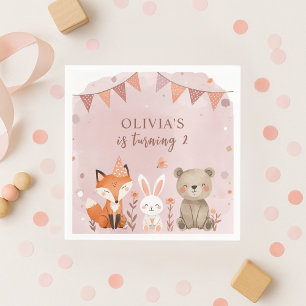 Guardanapo De Papel Rapariga de Woodland Pink