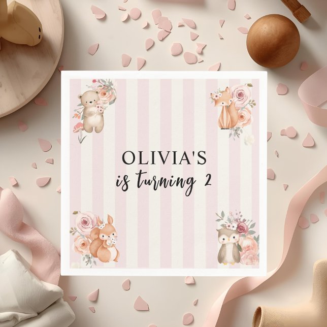 Guardanapo De Papel Rapariga de Woodland Pink (Criador carregado)