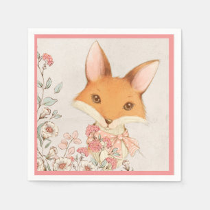 Guardanapo De Papel Rapariga Floral Cor-de-Rosa