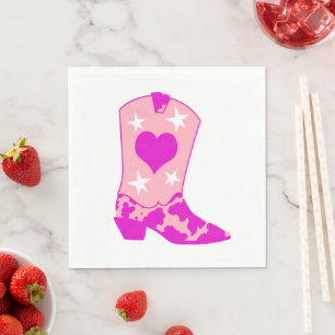 Guardanapo De Papel Rapariga Moderna Cowgirl Western Yeehaw Boot White