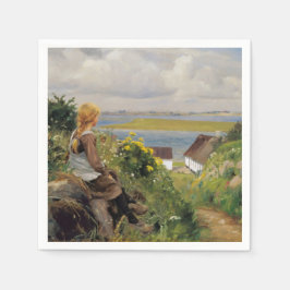 Guardanapo De Papel Rapariga perdida em pensamento (por H.A. Brendekil