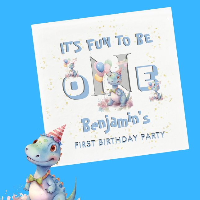 Guardanapo De Papel Rapaz Primeiro Brincadeira de Aniversário Um Lunch (Criador carregado)