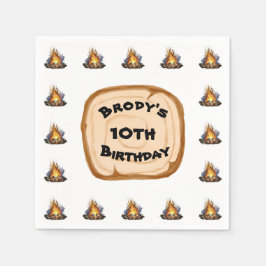 Guardanapo De Papel Rapazes acampando Aventura Burgão de Aniversário