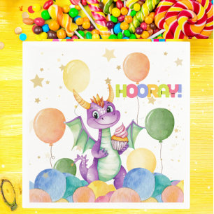 Guardanapo De Papel Rapazes Aniversário de criança de Dragão Moderno e