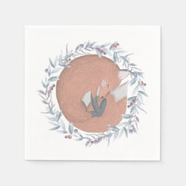 Guardanapo De Papel Raposa Botânica Delicada