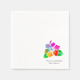 Guardanapo De Papel Rare 6-Petal Hibiscus-Colorful Hawaiian Good Luck