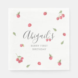 Guardanapo De Papel Raspberry Sweet Berry Primeira Festa de aniversári