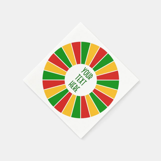Guardanapo De Papel RASTAFARI FLAG BOTON RAYS + seu sinal ou monograma (Canto)