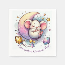 Rato Fofo Dormindo em uma Festa de Chás de Bebê Me
