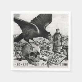 Guardanapo De Papel Raven e crânio humano