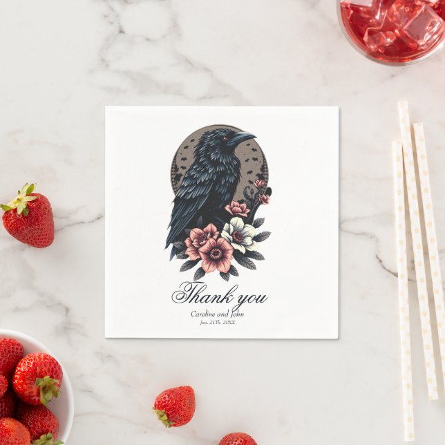 Guardanapo De Papel Raven preto majestoso (Insitu)