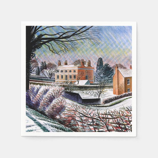 Guardanapo De Papel Ravilious - Vicariato no Inverno,  (Frente)