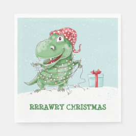 Guardanapo De Papel Rawry Christmas Dinosaur