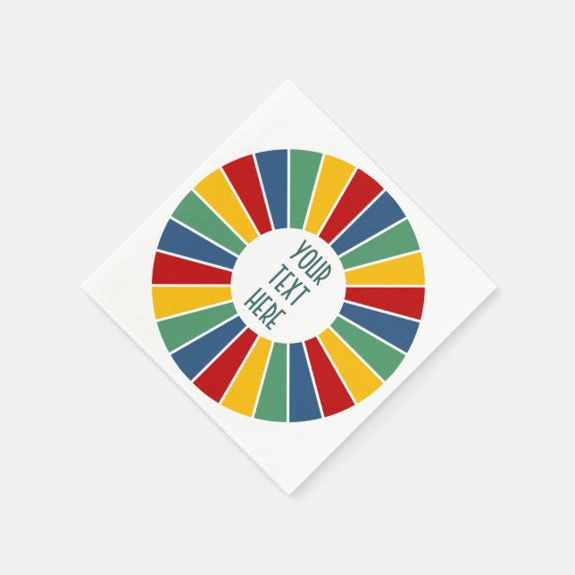 Guardanapo De Papel RAYS BOTON I + sua foto, texto, monograma (Canto)