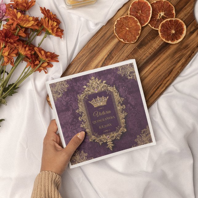 Guardanapo De Papel Real Ametist Quinceañera, costume (Criador carregado)