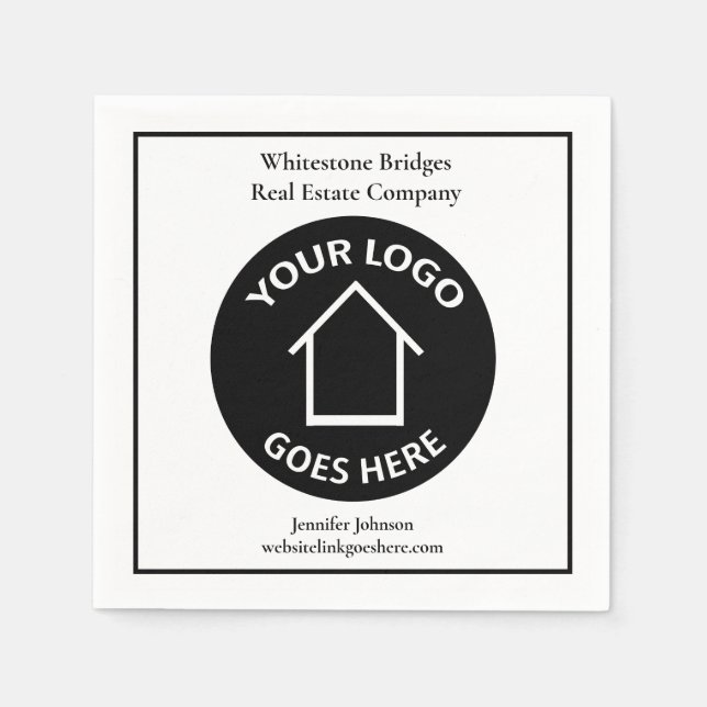 Guardanapo De Papel Real Estate Company Custom RealLogo Open House (Frente)