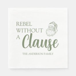 Guardanapo De Papel Rebel Without A Clause Christmas Santa Green