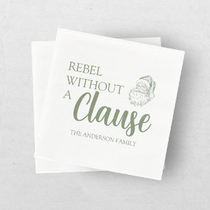 Guardanapo De Papel Rebelde Sem Uma Cláusula Natal Papai Noel Verde