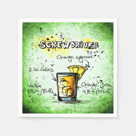 Guardanapo De Papel Receita da bebida da chave de fenda