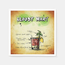 Guardanapo De Papel Receita de Bebida Bloody Mary Bartender