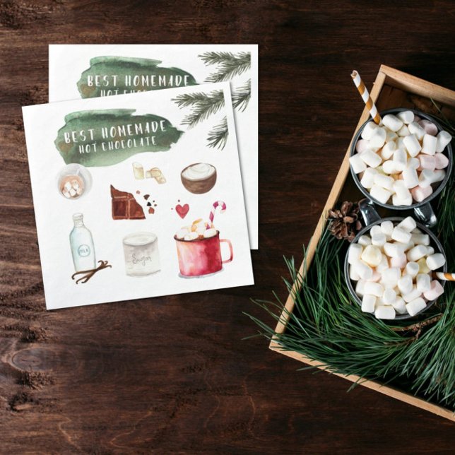 Guardanapo De Papel Receita de chocolate quente caseiro | Férias (Criador carregado)