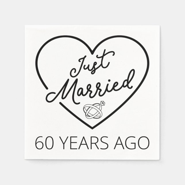 Guardanapo De Papel Recem casados 60 Anos Atrás III (Frente)