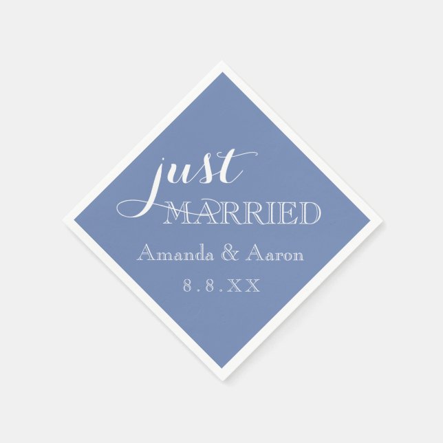 Guardanapo De Papel Recem casados Clássico Simples Branco Pastel Azul (Canto)