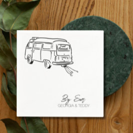 Guardanapo De Papel Recem casados do coquetel de casamento do carro