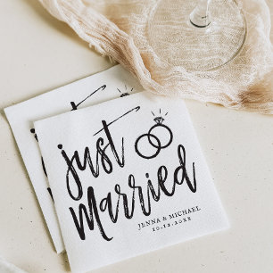 Guardanapo De Papel Recém-Casados Roteiro de Festa Pós-Nupcial