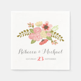 Guardanapo De Papel Recepção da Flor Botânica