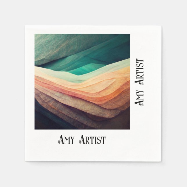 Guardanapo De Papel Recepção de Arte de Promocional Artista (Frente)