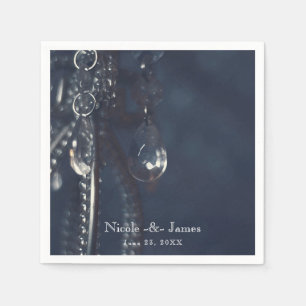 Guardanapo De Papel Recepção de casamento Chic Elegante de Cristal Azu